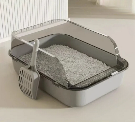 Semi-Enclosed Cat Litter Box